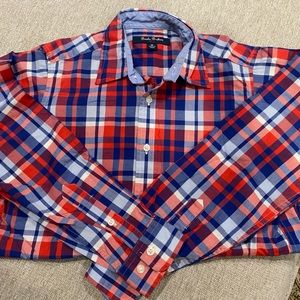 Brooks Brothers Boys Sport Shirt Size M - Blue/Red